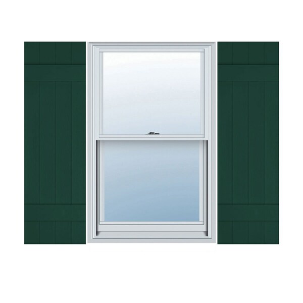 Ekena Millwork 14-in. W x 47-in. H Lifetime Vinyl, Four Board Joined, Board-n-Batten Shutters, Midnight Green, PR LJ4S14X04700MG - main